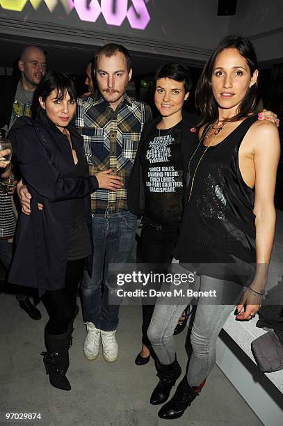 Sadie Frost, James Small, Holly Davidson and Rosemary Ferguson attend the PlayStation 3 SingStar James Small menswear launch party, at Circus on...