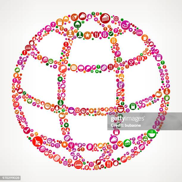globe food and diet vector icon background - fish pie stock illustrations