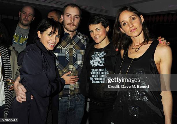 Sadie Frost, James Small, Holly Davidson and Rosemary Ferguson attend the PlayStation 3 SingStar James Small menswear launch party, at Circus on...