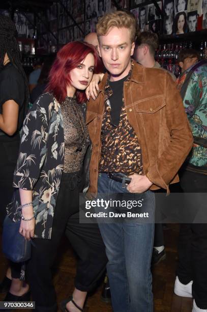 Nikita Andrianova and Fletcher Cowan attend the TOPMAN LFWM party during London Fashion Week Men's June 2018 at the Phoenix Artist Club on June 8,...