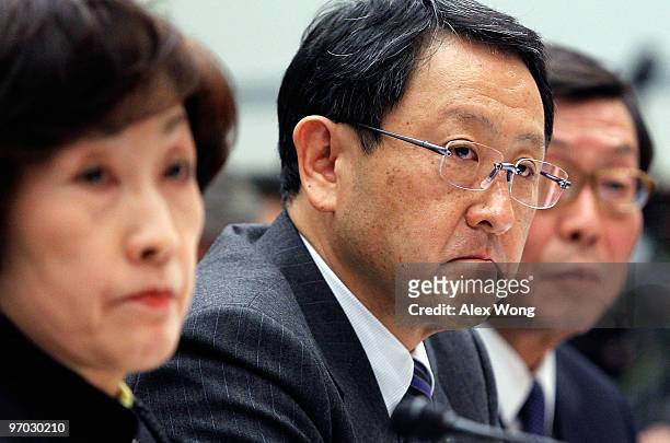 Toyota Motor Corporation President and CEO Akio Toyoda and Toyota Motor North Ameica CEO Yoshiumi Inaba testify before the House Oversight and...