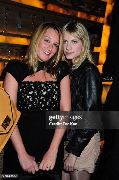 Actresses Ludivine Sagnier and Melanie Laurent attend the Nosylis Luxury Travel Agency Launch Party at LÕArc Club on February 4, 2010 in Paris,...