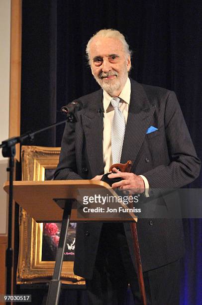 Christopher Lee attends Curiouser and Curiouser: The Genius of Alice In Wonderland, an evening celebrating Lewis Carrol's original manuscript on the...
