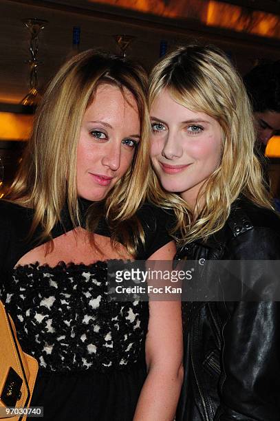 Actresses Ludivine Sagnier and Melanie Laurent attend the Nosylis Luxury Travel Agency Launch Party at LÕArc Club on February 4, 2010 in Paris,...