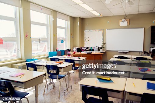 Empty elementary classroom during recess. Empty elementary classroom during recess.