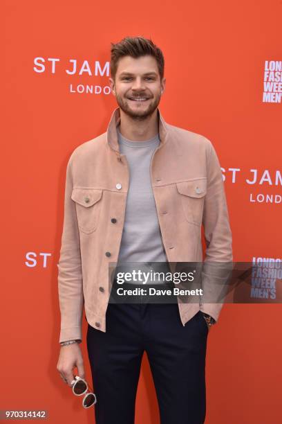 Jim Chapman attends the St James's show during London Fashion Week Men's June 2018 at the Jermyn Street Catwalk Space on June 9, 2018 in London,...