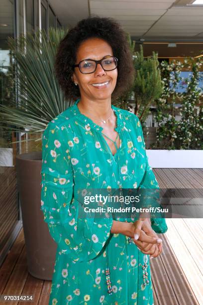 Journalist Audrey Pulvar attends the Women Final of the 2018 French Open - Day Fourteen at Roland Garros on June 9, 2018 in Paris, France.