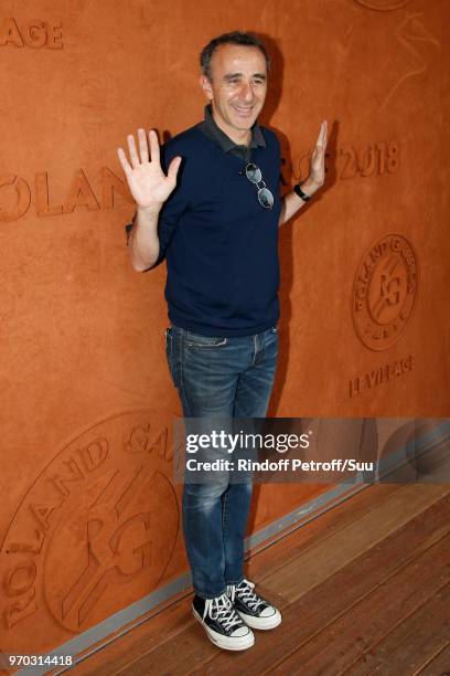 Humorist Elie Semoun attends the Women Final of the 2018 French Open - Day Fourteen at Roland Garros on June 9, 2018 in Paris, France.