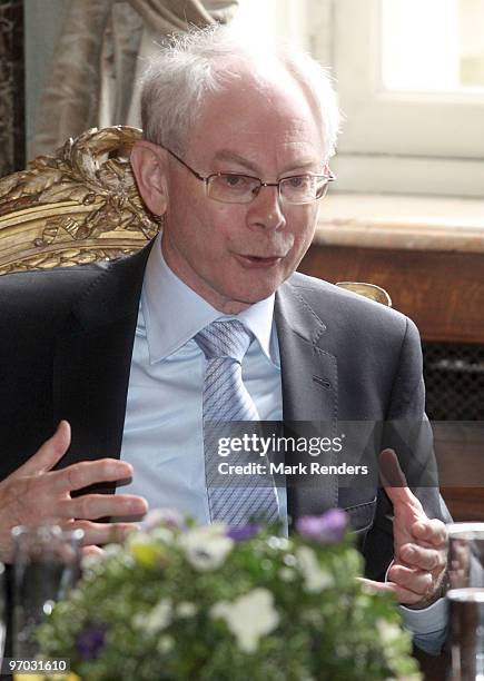 European President Herman Van Rompuy attends a reception for the European Authorities at the Royal Palace on February 24, 2010 in Brussels, Belgium.