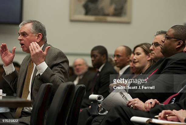 Transportation Secretary Ray LaHood testifies during the House Oversight and Government Reform hearing on safety defects that have led to the recall...