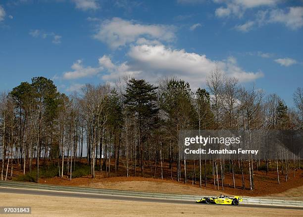 Sarah Fisher drives her Dollar General Sarah Fisher Racing Honda Dallara during the IRL Indy Car Series Spring Testing at Barber Motorsports Park on...