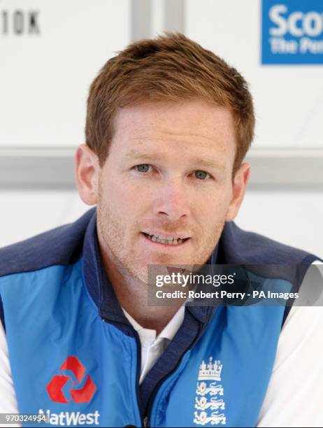 England captain Eoin Morgan during a press conference at The Grange, Edinburgh.