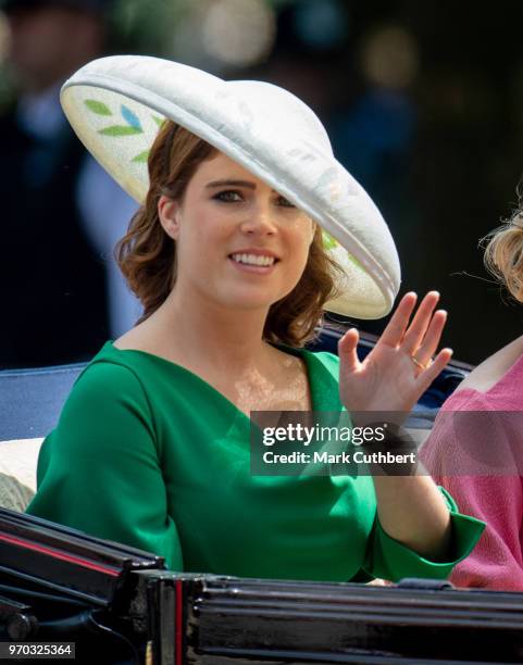 Princess Eugenie during Trooping The Colour 2018 on June 9, 2018 in London, England.