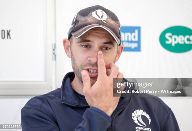 Scotland captain Kyle Coetzer during a press conference at The Grange, Edinburgh.