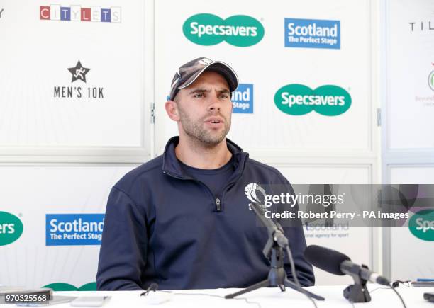 Scotland captain Kyle Coetzer during a press conference at The Grange, Edinburgh.