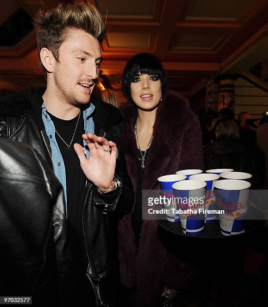 Henry Holland and Agyness Deyn attend The Red Bull Lounge At the Shockwaves NME Awards 2010 at Brixton Academy on February 24, 2010 in London,...