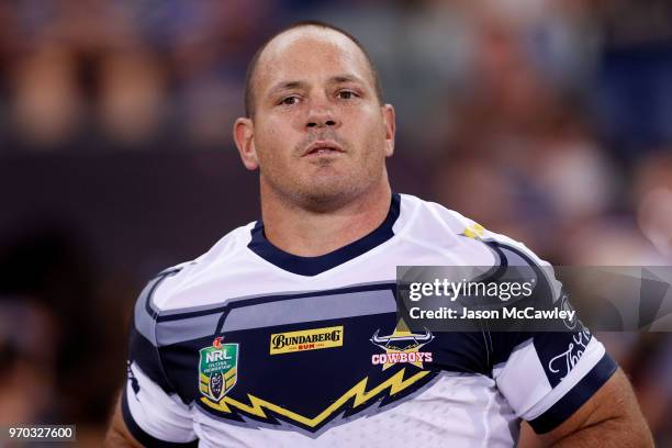 Matt Scott of the Cowboys during the round 14 NRL match between the Parramatta Eels and the North Queensland Cowboys at TIO Stadium on June 9, 2018...