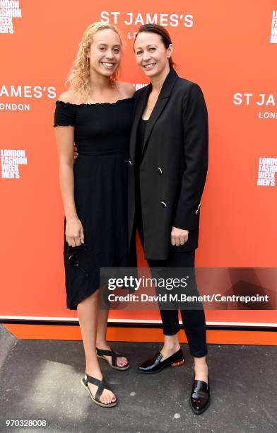 Caroline Rush attends as St James's Hosts LFWM Shows on Jermyn Street on June 9, 2018 in London, England.