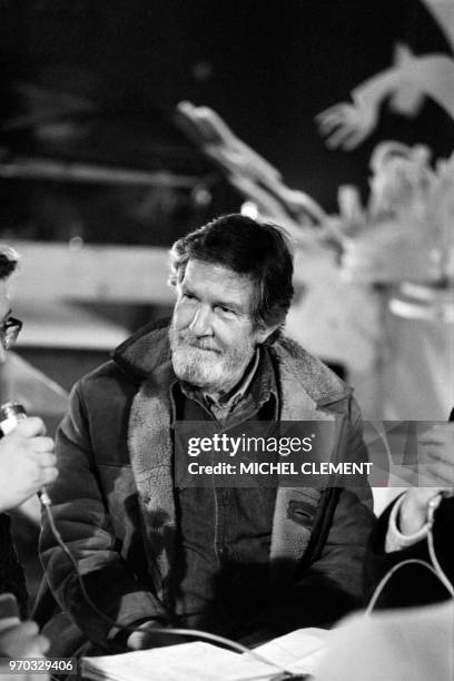 American composer and musician John Cage is interviewed on February 2, 1977 in Paris.