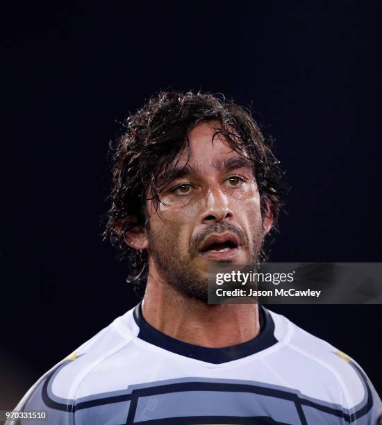 Johnathan Thurston of the Cowboys looks on during the round 14 NRL match between the Parramatta Eels and the North Queensland Cowboys at TIO Stadium...