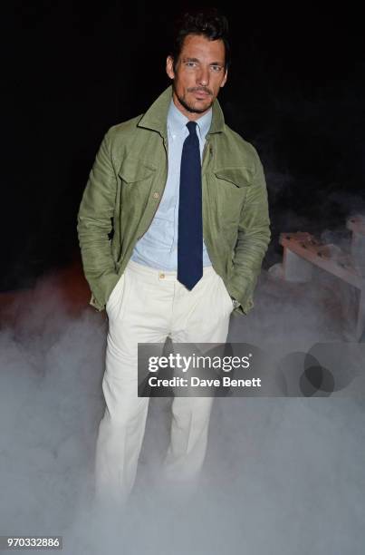 David Gandy attends the Oliver Spencer Catwalk Show SS 2019 during London Fashion Week Men's June 2018 at 180 The Strand on June 9, 2018 in London,...