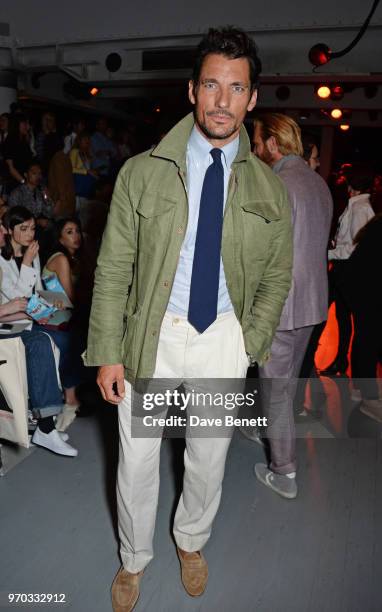 David Gandy attends the Oliver Spencer Catwalk Show SS 2019 during London Fashion Week Men's June 2018 at 180 The Strand on June 9, 2018 in London,...