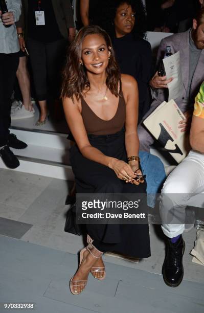 Alesha Dixon attends the Oliver Spencer Catwalk Show SS 2019 during London Fashion Week Men's June 2018 at 180 The Strand on June 9, 2018 in London,...
