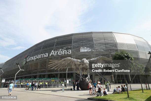 General view of the stadium prior to the International Friendly match between Hungary and Australia at Groupama Arena on June 9, 2018 in Budapest,...