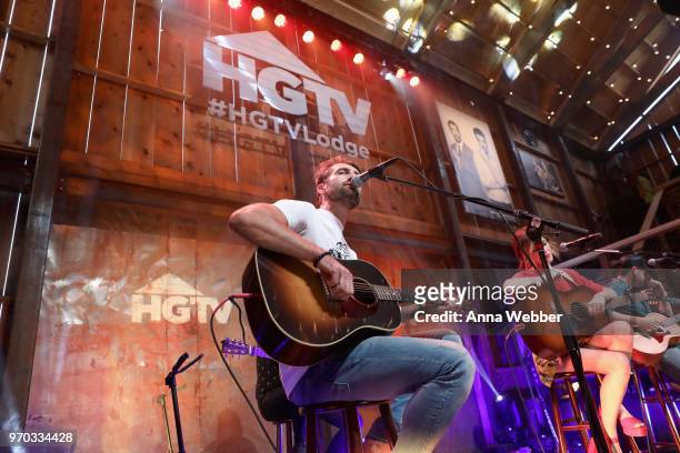 Songwriter Ryan Hurd performs onstage for the ASCAP Writers Round in the HGTV Lodge at CMA Music Fest on June 8, 2018 in Nashville, Tennessee.