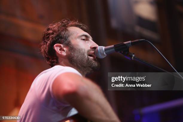 Songwriter Ryan Hurd performs onstage for the ASCAP Writers Round in the HGTV Lodge at CMA Music Fest on June 8, 2018 in Nashville, Tennessee.