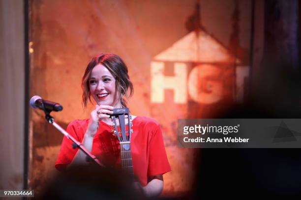 Songwriter Jillian Jacqueline performs onstage for the ASCAP Writers Round in the HGTV Lodge at CMA Music Fest on June 8, 2018 in Nashville,...