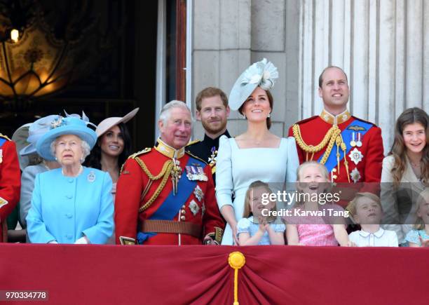 Queen Elizabeth II, Prince Charles, Prince of Wales, Meghan, Duchess of Sussex, Prince Harry, Duke of Sussex, Catherine, Duchess of Cambridge, Prince...