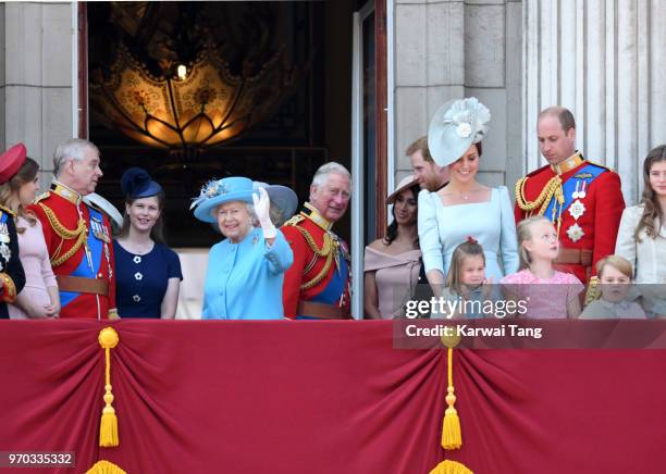 Princess Beatrice of York, Prince Andrew, Duke of York, Lady Louise Windsor, Queen Elizabeth II, Prince Charles, Prince of Wales, Meghan, Duchess of...