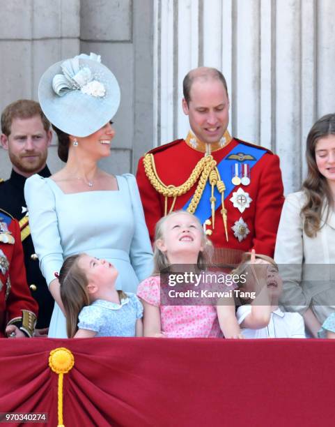 Catherine, Duchess of Cambridge, Prince William, Duke of Cambridge, Princess Charlotte of Cambridge, Savannah Phillips and Prince George of Cambridge...