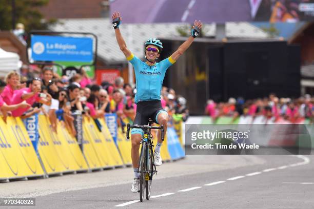 Arrival / Pello Bilbao of Spain and Astana Pro Team / Celebration / during the 70th Criterium du Dauphine 2018, Stage 6 a 110km stage from Frontenex...