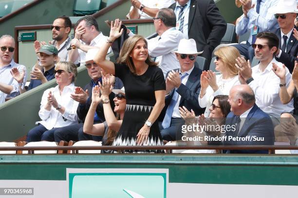 Of Louis Vuitton Michael Burke, his wife Brigitte Burke, Arantxa Sanchez Vicario, Mayor of Paris Anne Hidalgo and President of French Tennis...