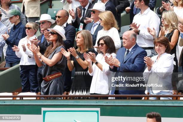 Of Louis Vuitton Michael Burke, his wife Brigitte Burke, Arantxa Sanchez Vicario, Mayor of Paris Anne Hidalgo and President of French Tennis...
