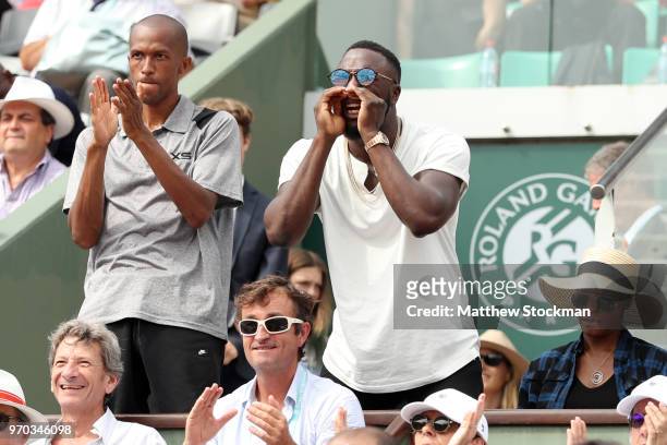 Jozy Altidore,American soccer player and boyfriend of Sloane Stephens watches on as she faces Simona Halep of Romania in the ladies singles final...