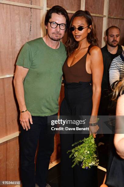 Oliver Spencer and Alesha Dixon attend the Oliver Spencer Catwalk Show SS 2019 during London Fashion Week Men's June 2018 at 180 The Strand on June...