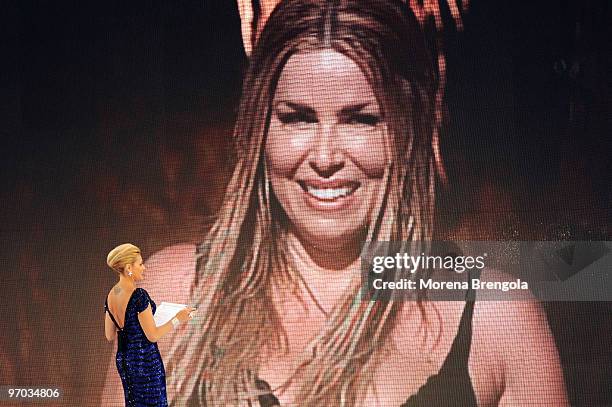 Simona Ventura attends the ''L'isola dei famosi'' television show on February 24, 2010 in Milan, Italy.