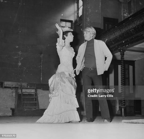 English singer and actress Helen Shapiro with English actor Tony Booth at Wilton's Music Hall, London, UK, 19th September 1967.