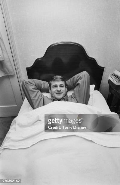 English soccer player Roger Hunt resting at Hendon Hall Hotel, London, UK, 28th January 1967.