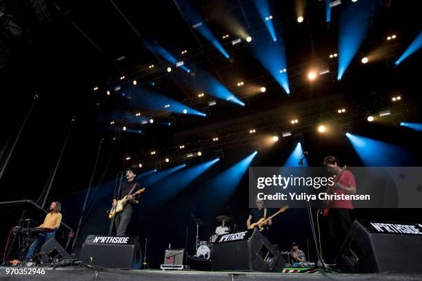 Bradford Cox, Moses Archuleta and Josh McKay of Deerhunter performs onstage at the Northside Festival on June 9, 2018 in Aarhus, Denmark.