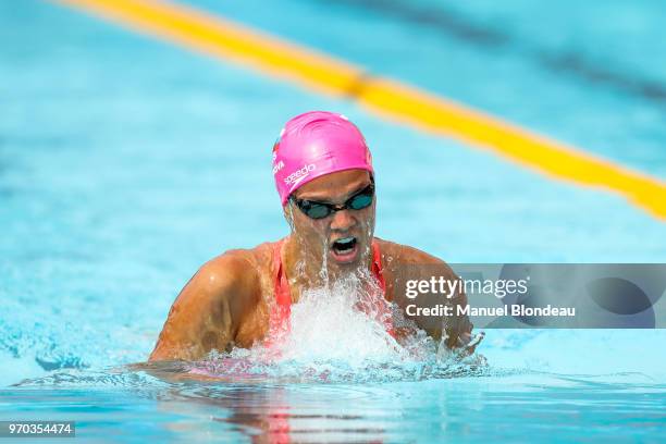 Yuliya Efimova of Russia competes during the 200m 4 Nages during the Mare Nostrum 2018 on June 9, 2018 in Canet-en-Roussillon, France.