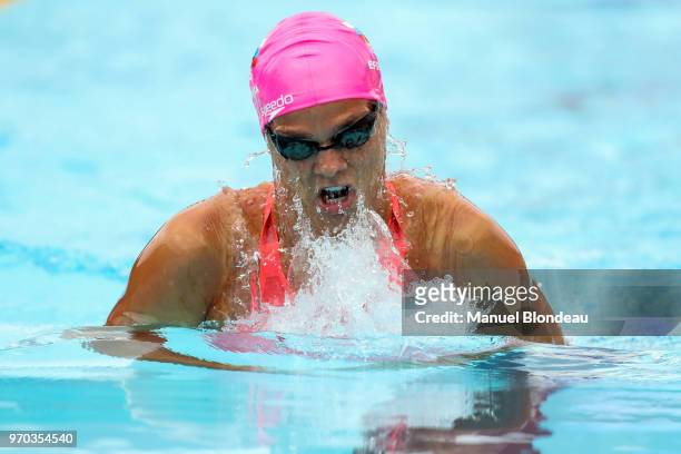 Yuliya Efimova of Russia competes during the 100m breaststroke during the Mare Nostrum 2018 on June 9, 2018 in Canet-en-Roussillon, France.