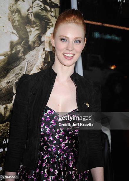 Actress Deborah Ann Woll arrives at HBO's premiere of "The Pacific" held at Grauman's Chinese Theatre on February 24, 2010 in Hollywood, California.