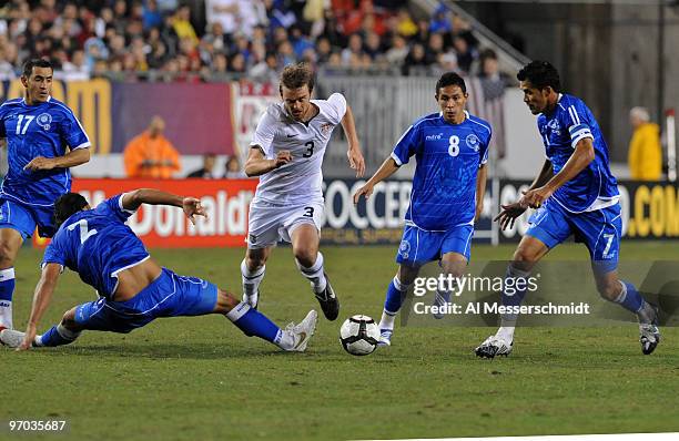 Midfielder Eddie Gaven of the U. S. Men's Soccer Team runs upfield against El Salvador February 24, 2010 at Raymond James Stadium in Tampa, Florida.