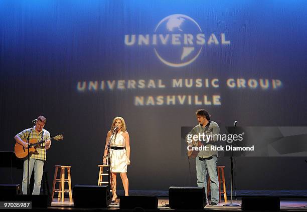 Singer/Songwriter Lee Ann Womack performs at the Universal Music Group Nashville luncheon as part of the 2010 Country Radio Seminar at the Historic...