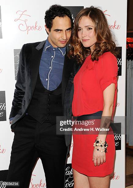 Fashion designer Zac Posen and actress Rose Byrne attend the Z SPOKE by Zac Posen launch party at Saks Fifth Avenue on February 24, 2010 in New York...