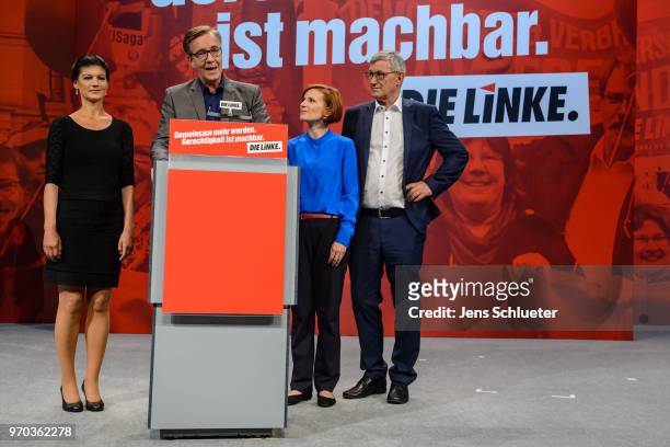 Sahra Wagenknecht, Bundestag faction co-leader of Die Linke, Dietmar Bartsch, Bundestag faction co-leader of Die Linke, Katja Kipping, co-leader of...